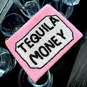 Tequila money beaded change credit card purse stocking stuffer cute gift idea